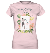 Lade das Bild in den Galerie-Viewer, Ladies Premium Shirt - Blumenrahmen brünett personalisierbar
