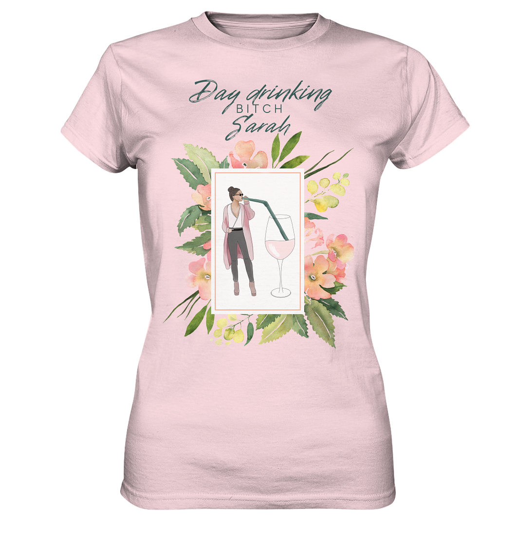 Ladies Premium Shirt - Blumenrahmen brünett personalisierbar